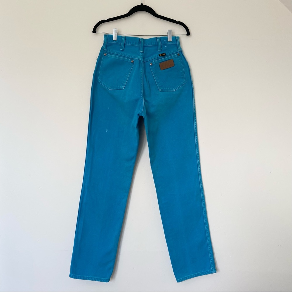 Vintage Wrangler Bright Blue High Waisted Jeans size 27 - Picture 3 of 15